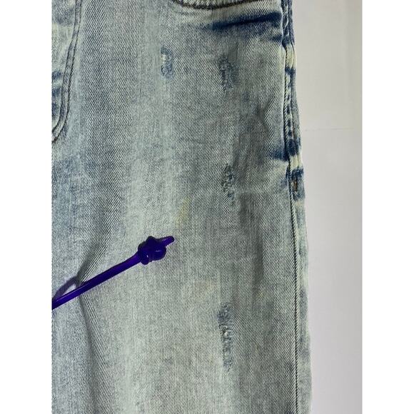 ZARA Men’s Light Blue Wash Denim Distressed Slim-Leg Button-Fly Jean SZ 32 - Picture 6 of 12